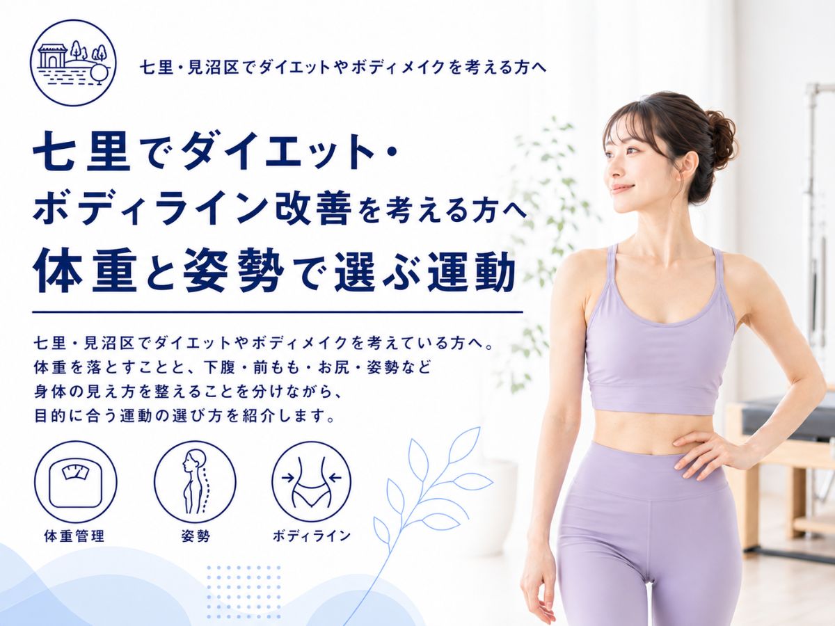 七里でダイエットやボディライン改善を考える方へ体重と姿勢から運動の選び方を紹介するコラム